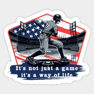 USA - American BASEBALL - It's not just a game, it's a way of life - color Sticker